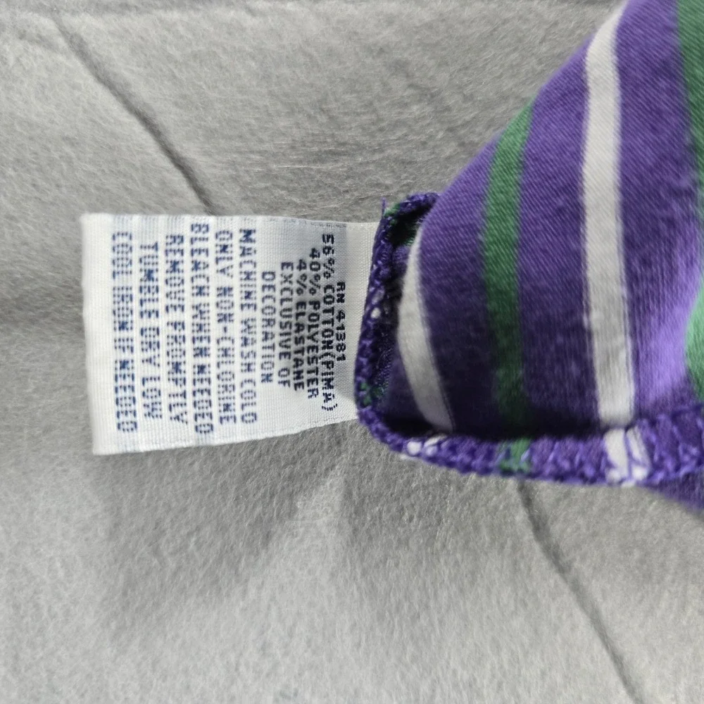 Polo Golf Ralph Lauren Mens Large Purple Striped Performance Pima Cotton Polo